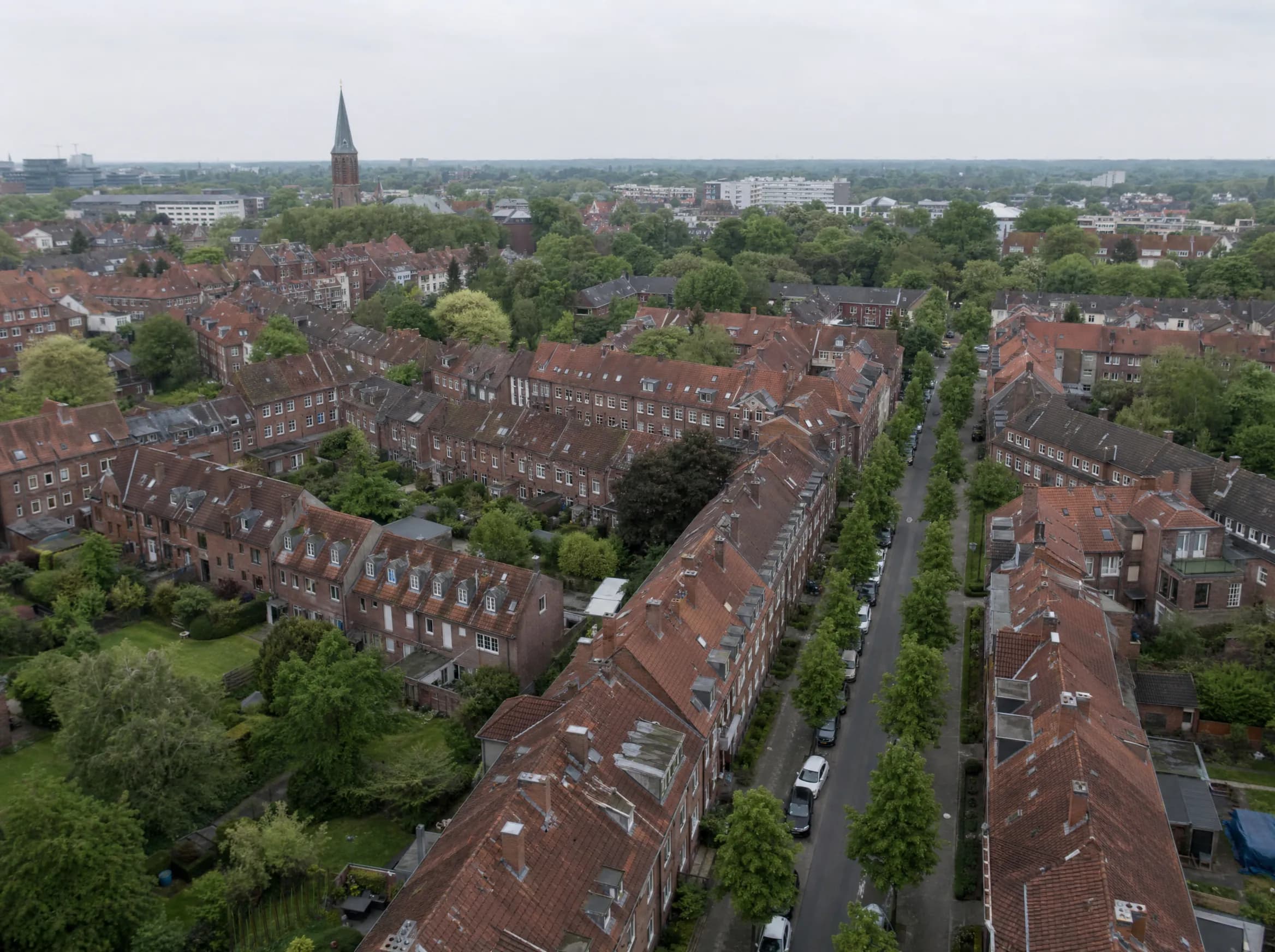 Wohnviertel in Münster von oben